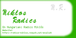 miklos radics business card