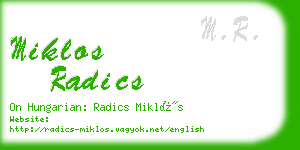 miklos radics business card